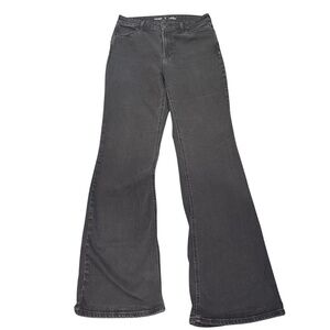 Old Navy High Rise Wow Flare Women's size 10 Long Dark Wash Black Denim Jeans